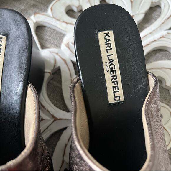 Karl Lagerfeld Lyric Slip on Wedge Heels Sandals Shoes Women’s 8 - Picture 3 of 11